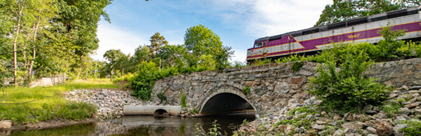 Photo of MBTA Commutr Rail train Photo of MBTA Commuter Rail train